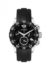 Claude Bernard Women's 10209 3 NIN Aquarider Black Chronograph Rotating Bezel Rubber Watch