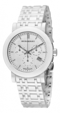 Burberry Women's BU1770 Ceramic White Chronograph Dial Watch