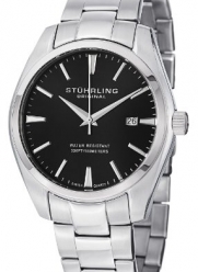 Stuhrling Original Men's 414.33111 Classic Ascot Prime Stainless Steel Bracelet Watch with Black Dial