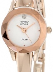 Armitron Women's 75/2433WTRG Diamond Accented Dial Rose Gold-Tone Bangle Dress Watch
