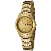 Seiko Women's SYME02 Seiko 5 Automatic Gold Dial Gold-Tone Stainless Steel Watch