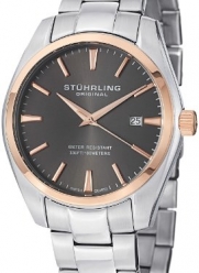 Stuhrling Original Men's 414.334154 Classic Ascot Prime Stainless Steel Bracelet Watch with Rose-Tone Bezel