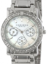 Akribos XXIV Women's AK530SS Diamond Multi-Function Crystal Bracelet Watch