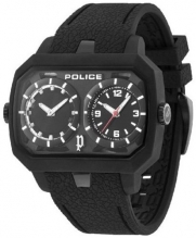 Police Men's PL-13076JPB/02 Hydra Black Dual-Time Rubber Watch