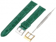 Artisan of Italy CITQR100-2116LR Women's Fashion Quick-Release Padded Crocodile 16mm Emerald Watch Strap