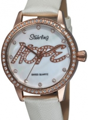 Stuhrling Original Women's 519H.1145P7 Vogue Audrey Hope Swiss Quartz Mother-Of-Pearl Dial Swarovski White Watch