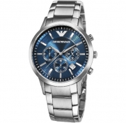 Emporio Armani Men's AR2448 Classic Chronograph Stainless Steel Blue Dial Watch