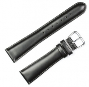 Coach Leather Watchband - Black 10MM