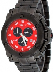 Corvette #CR220-MIPB Men's Black IP Stainless Steel Red Dial Swiss Chronograph Watch
