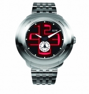 RSW Men's 9130.BS.S0.14.00 Volante Black And Red Designed Luminous Sub-Second Stainless Steel Bracelet Watch