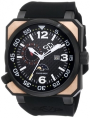 GV2 by Gevril Men's 4511 XO Submarine Rose Gold PVD Black Dial Watch