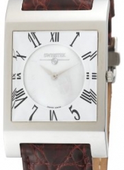 Swisstek SK57744L Limited Edition Swiss Watch With Mother-Of-Pearl Dial, Genuine Crocodile Strap And Sapphire Crystal