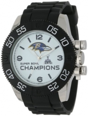 Game Time Men's NFL-BEA-BAL-CH13 Baltimore Ravens Champ 3-Hand Analog Super Bowl 49 Watch