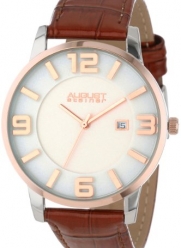 August Steiner Men's AS8055BR Slim Swiss Quartz Leather Strap Watch