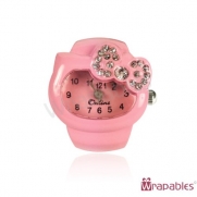 Wrapables Kitty Ring Watch, Pink