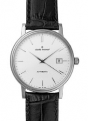 Claude Bernard Men's 80084 3 AIN Classic Automatic Black Leather Silver Dial Watch