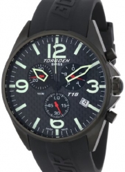 Torgoen Swiss Men's T16302 Aviation Chronograph Carbon Fiber Polyurethane Strap Watch