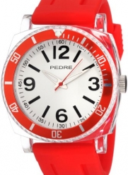 Pedre Men's 0115CRX Sport Red Rubber Strap Watch
