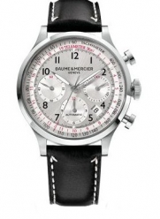 Baume & Mercier Men's 10005 Capeland Chronograph Silver Chronograph Dial Watch