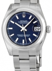 Rolex Datejust Blue Index Dial Oyster Bracelet Unisex Watch 178240BLSO