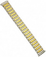 SPEIDEL Watch Band TWIST-O-FLEX Expansion Strech Metal Two Tone fits 10mm to 14mm - BONUS - 2 extra Spring Bars included