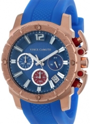 Vince Camuto Women's VC/5102RGBL Rose Gold-Tone Chronograph Blue Resin Strap Watch