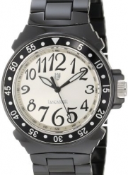 Lancaster Women's OLA0286BNNR-NR Silver Dial Black Ceramic Watch