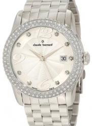Claude Bernard Women's 70161 3PM AN Ladies Fashion Silver Dial Swarovski Stainless Steel Watch
