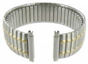 18-22mm Straight End Speidel Twist-o-flex Gold and Silver Tone Stainless Steel Watch Band 1393/32