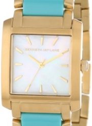 Kenneth Jay Lane Women's KJLANE-1609 900 Series Mother-Of-Pearl Dial Gold Ion-Plated Stainless Steel and Turquoise Resin Watch