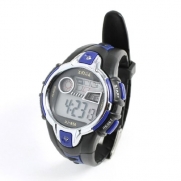 Como Black Blue Silver Tone Plastic Adjustable Wristband Digital Sports Watch for Children