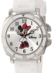 Disney Kids' MN1064  Minnie Mouse White Rubber Strap Watch