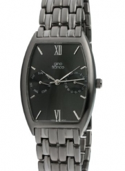 gino franco Men's 966GY Multi-Function Gunmetal Ion-Plated Stainless Steel Bracelet Watch