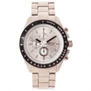 Geneva Platinum Mens Large Watch, Silver/Black