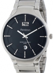 Armitron Men's 20/4914BKSV Stainless Steel Silver-Tone Calendar Window Bracelet Watch
