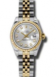 Rolex 18K yellow gold fluted bezel Day Just Ladies Watch