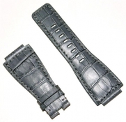 Gray Gator Leather Watchband for Bell & Ross BR01 BR03 Short