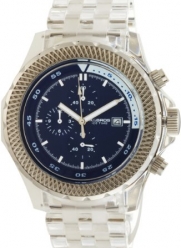 K&BROS Men's 9409-2 Ice-Time Bent Chronograph Blue and White Watch