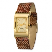 Moog Paris Women's XWA3665  Domed Gold-Plated Analog Watch