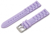 Hadley-Roma Women's LS3320RP 180 18-mm Purple Genuine Silicone Watch Strap