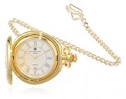 Charles-Hubert, Paris 3781 Gold-Plated Hunter Case Quartz Pocket Watch