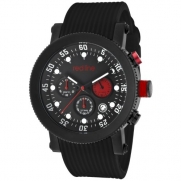 red line Men's RL-18101VD-01RD1-BB Compressor Black Textured/Black Silicone Watch