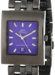 gino franco Men's 927BL Square Gunmetal Ion-Plated Bracelet Watch