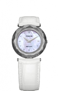 Jowissa Women's J1.001.M Safira 99 Colored Mother-of-Pearl Dial White Leather Watch