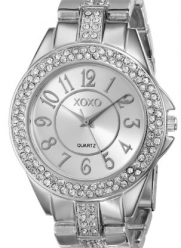 XOXO Women's XO5463 Rhinestone Accent Silver-Tone Analog Bracelet Watch