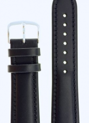Mens Genuine Italian Leather Watchband Chronograph Style Black 26mm Watch Band - by JP Leatherworks