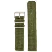 Nylon Watch Band Military Sport Strap Army Green Stainless Heavy Buckle 22 millimeter