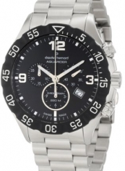 Claude Bernard Men's 10202 3 NIN Aquarider Black Chronograph Rotating Bezel Steel Watch