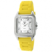 Trax Women's TR5132-WY Posh Square Yellow Rubber White Dial Watch