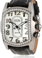 EOS New York Unisex 81LBLKSIL Vanguard Black Leather Strap Watch
